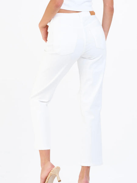Jodi Super High Rise Cropped Straight Jeans Optic White
