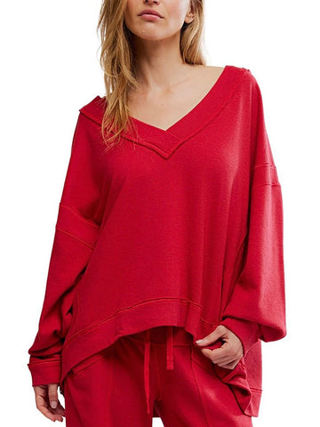 Free People Staycation Pullover - Deep Cherry