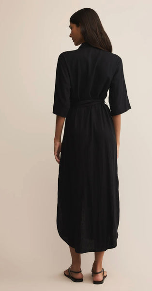ZSupply Brise Linen Midi Dress - Black