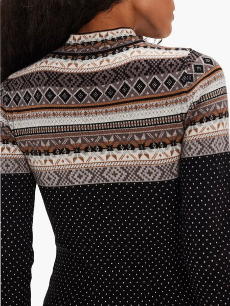 Free People Winter Warmer Bodysuit - Black Ivory Combo