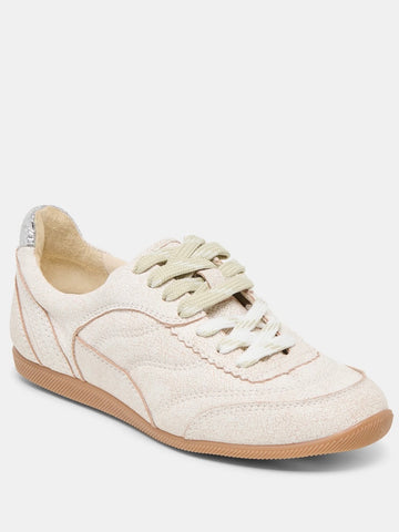 Laini Off White Crackled Leather Sneaker