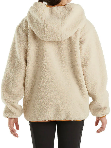Girls Long Sleeve Fleece Quarter-Snap Sweatshirt