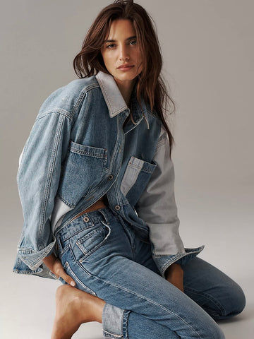 Free People Mountain Roads Denim Shirt-Indigo