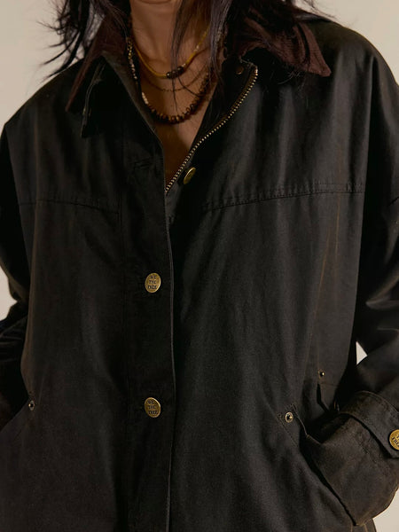 Free People Cori Waxed Jacket - Olive