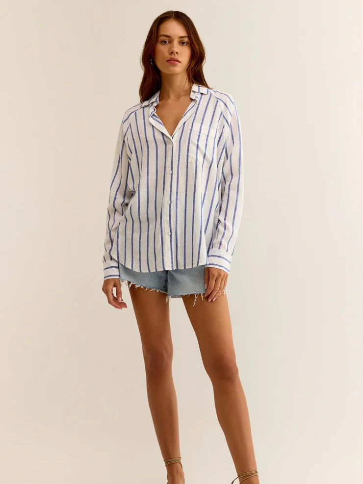 ZSupply The Perfect Linen Top - Palace Blue