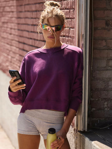 Free People Intercept Pullover - Black Cherry