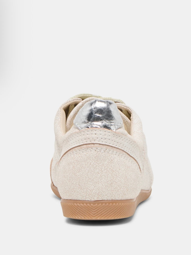 Laini Off White Crackled Leather Sneaker