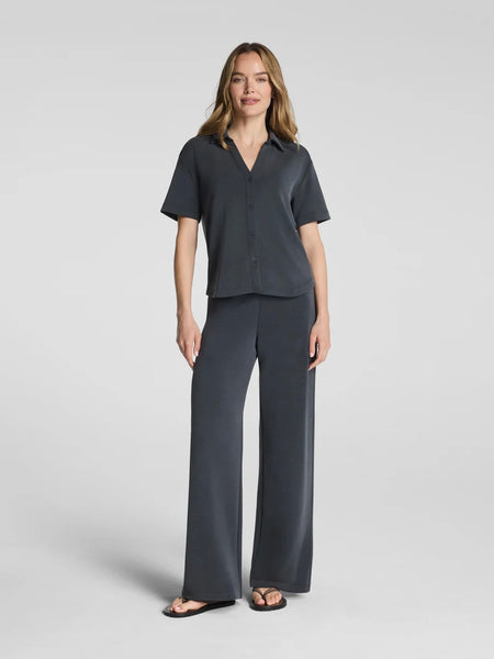 SPANX AirEssentials Button Down Short Sleeve - Graphite