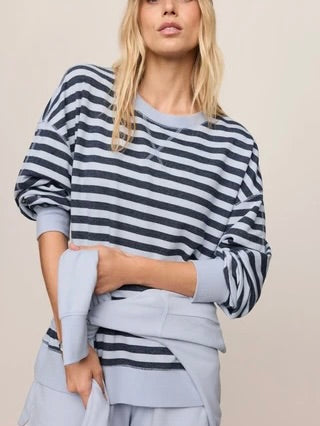 ZSupply The EveryDay Striped Crew- Heather Ash