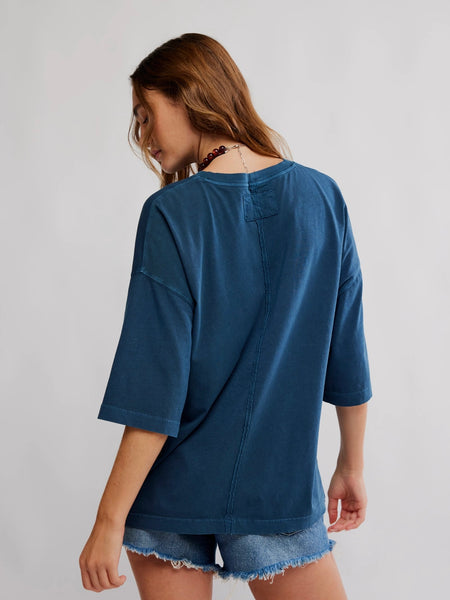 Free People Perfect Oversized Tee - Varsity Navy