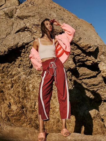 Free People Champ Is Here Pants - Sour Cherry