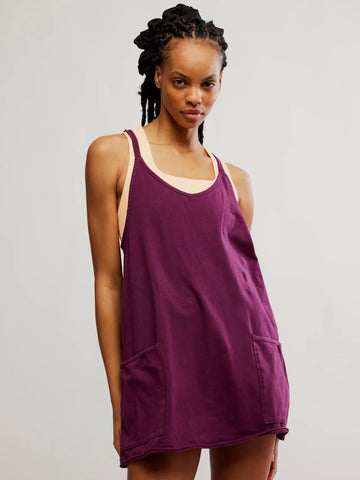 Free People Hot Shot Mini Dress - Black Cherry