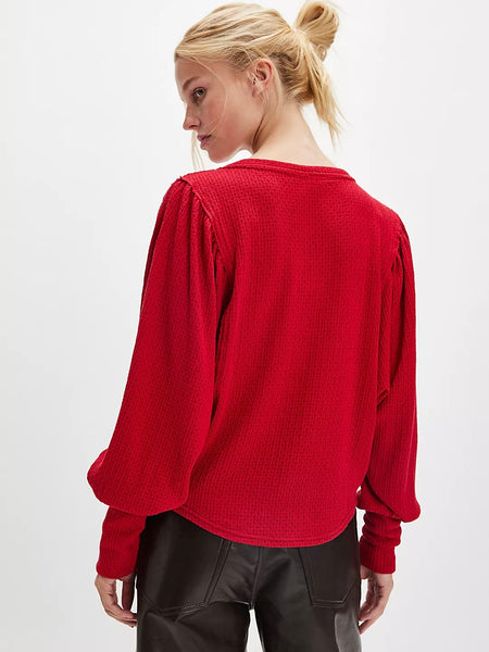 Free People Quinn Knit Thermal - Salsa