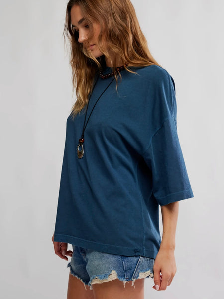 Free People Perfect Oversized Tee - Varsity Navy