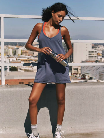 Free People Hot Shot Mini Dress - Black Grape (Navy)