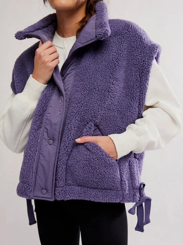 Free People Scout It Out Fleece Vest - Graphite