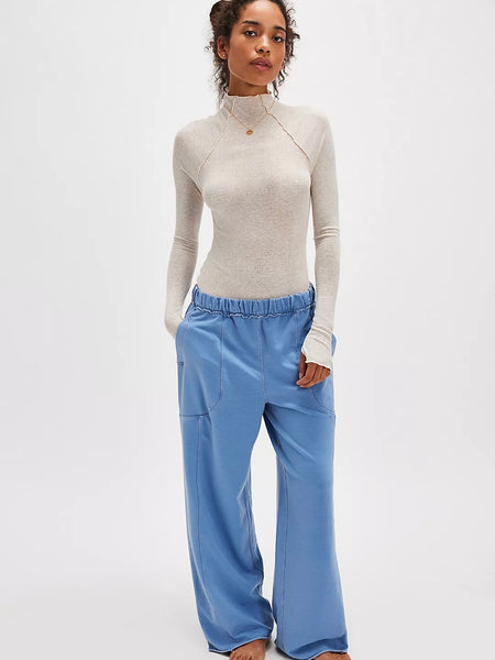 Free People Don’t Wait Up Lounge Pants - Harbor Combo