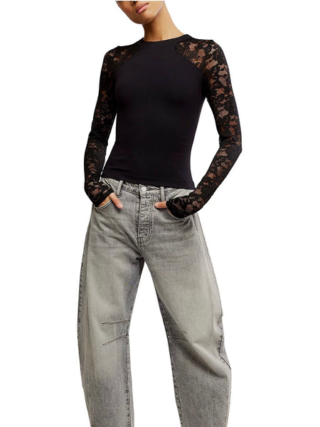 Free People No Excuses Top - Black