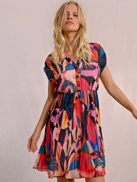 Sleeveless Shirt Dress - Multicolor Donna