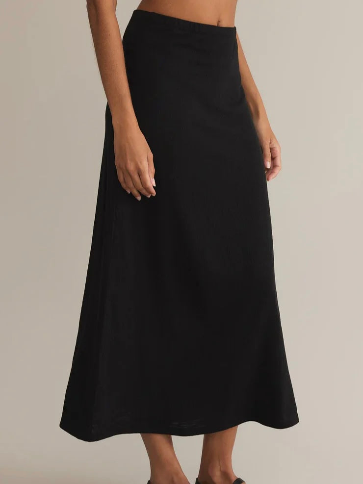 ZSupply Delavine Textured Midi Skirt - Black