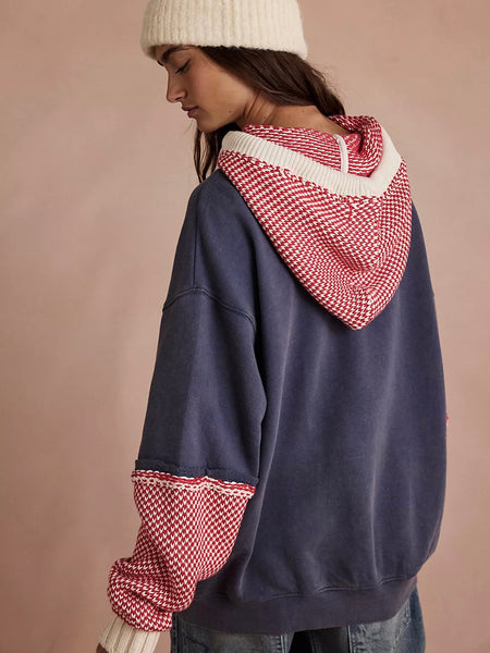 Free People Snug Bonnet Sweatshirt - Indigo