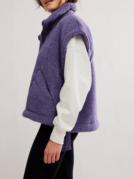 Free People Scout It Out Fleece Vest - Graphite