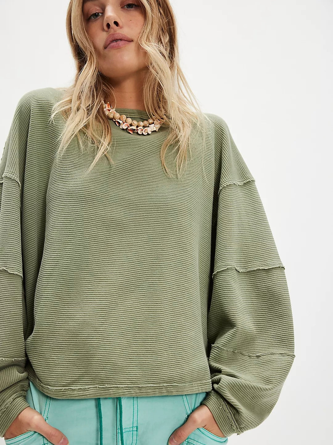 Free People Total Eclipse Tee - Oil Green