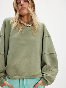 Free People Total Eclipse Tee - Oil Green