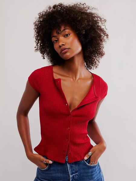 Free People Most Wanted Cardi - Red