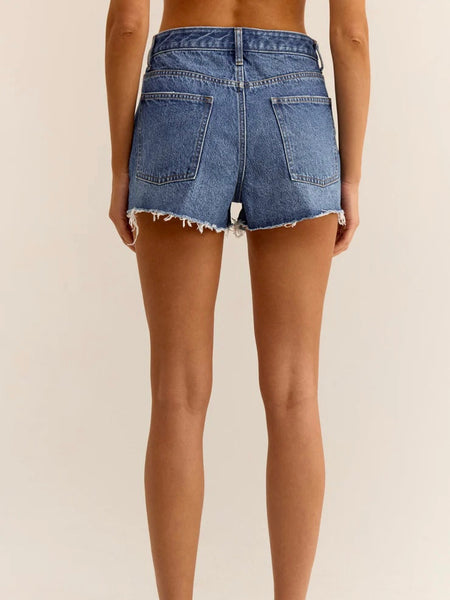 ZSupply Classic High Rise Denim Shorts- Vintage Indigo