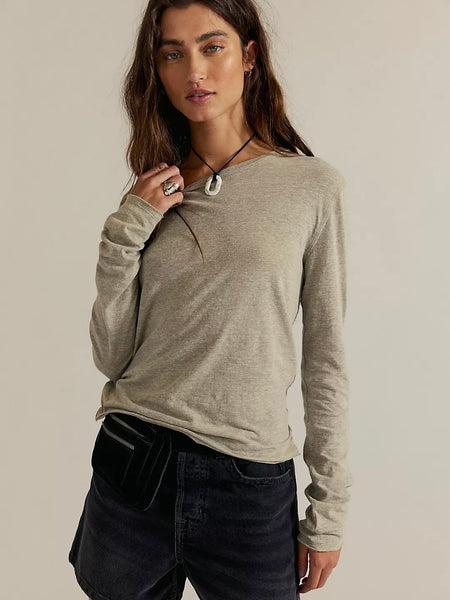 (取寄) フリーピープル レディース ノバ ティー Free People women Nova Tee Caiman Free People Nova Long Sleeve Tee - Caiman – Davis Country Store