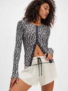Free People Going Places Cardi - Charcoal Combo