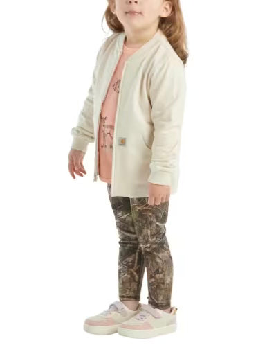 Carhartt Girls French Terry Jacket, T-Shirt And Leggings Set, Three Piece Set - Oak DNA Print (211)