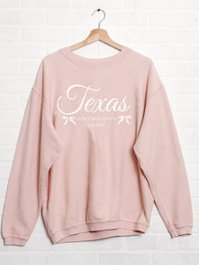Corded Texas Est. Bow Pullover- Pink