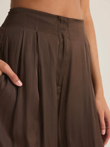 ZSupply Lisse Wide Leg Pant- Chocolate