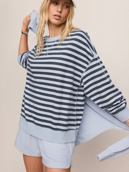 ZSupply The EveryDay Striped Crew- Heather Ash