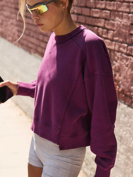 Free People Intercept Pullover - Black Cherry