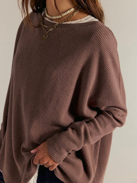 Free People Latte Blues Thermal - Leafless Tree