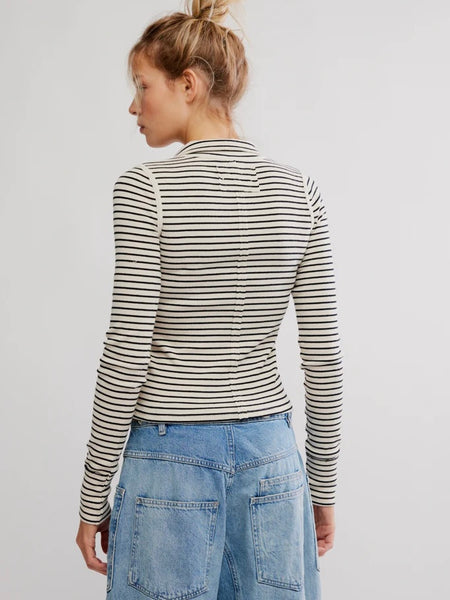 Free People Lake Stripe Henley - Tea Combo
