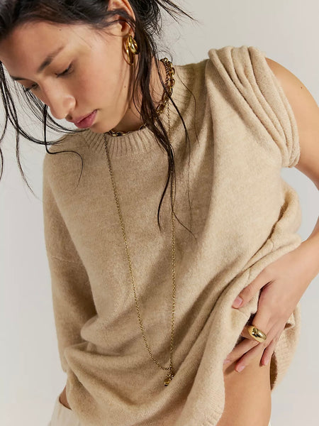 Free People Margot Sweater Tee - Pearl Melange