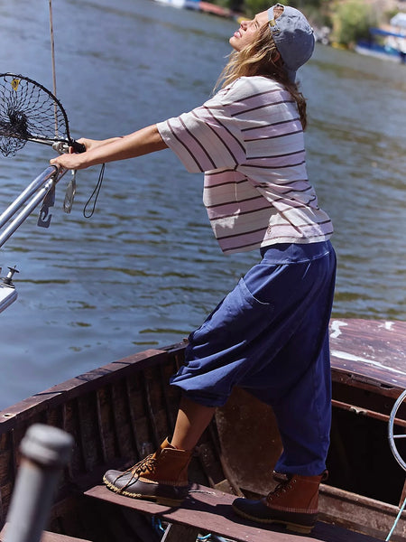 Free People Tackle Printed Tee - Post Up Stripe Bloom Combo