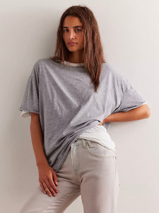 Free People Nina Tee- Heather Grey