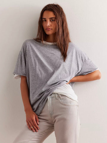 Free People Nina Tee- Heather Grey