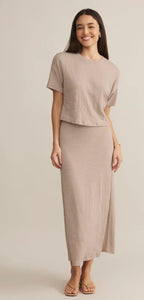 ZSupply Delavine Textured Midi Skirt - Parchment