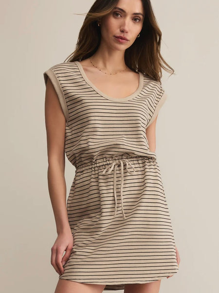 ZSupply Dayshift Cotton Striped Mini Dress - Retreat