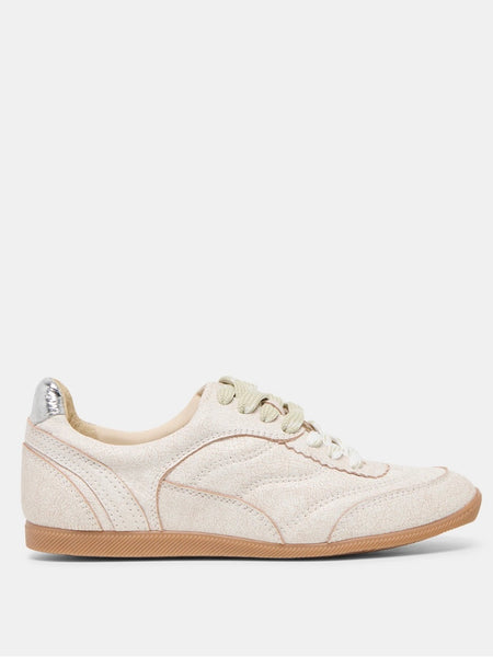 Laini Off White Crackled Leather Sneaker