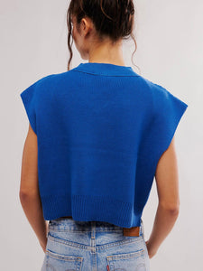 Free People Easy Street Vest- Deja Blue