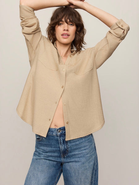 ZSupply Reese Button Up Top - Light Toffee