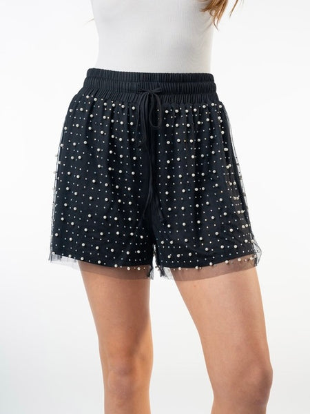 Morgan Pearl & Rhinestone Shorts