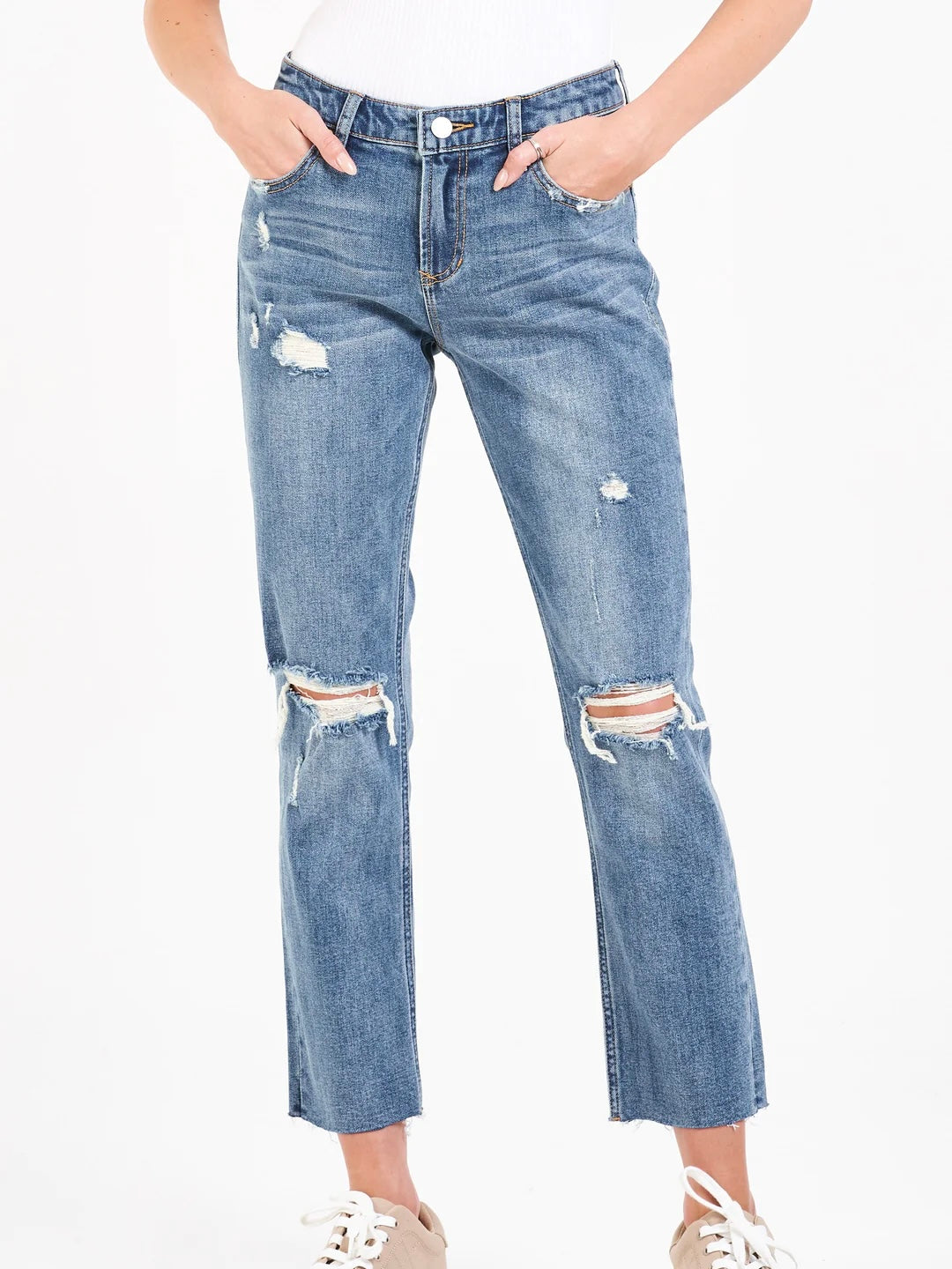 Blaire High Rise Ankle Slim Straight Jeans Central Avenue